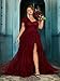 Women's Plus Size Wedding Guest Long Dress One Shoulder Summer Maxi Elegant Evening Party Cocktail Gown for Bridesmaid Prom Wine red 1XL