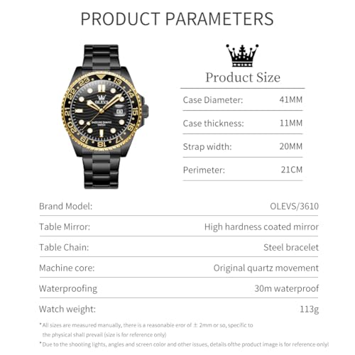 OLEVS Multifunctional Chronograph Calendar Watch for Man Diamond Analog Moon Phases Wrist Watches Stainless Steel Waterproof Luminous Mens Watch