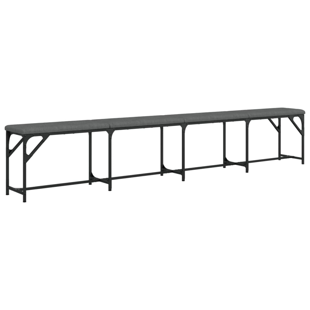 Licht-grijze VidaXL - Eetkamerbank - 62x32x45 - cm - staal - en - stof