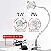 YushenFu Flexible Gooseneck Work Lamp Waterproof Machine Light, LED Work Light with Swith and Clip Base, Industrial Lighting Floodlights Shop Lights for Lathe Milling Drill Press(Size:3W-24-36V)