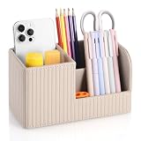 JIANTA Schreibtisch Organizer mit 3 Fächern, Stifte Organizer, PU Leder...