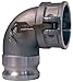 Dixon 150DA-90AL 356T6 Alum 90 Degree Male Adapter x Female Coupler, Welded Fabrication, 1.5"