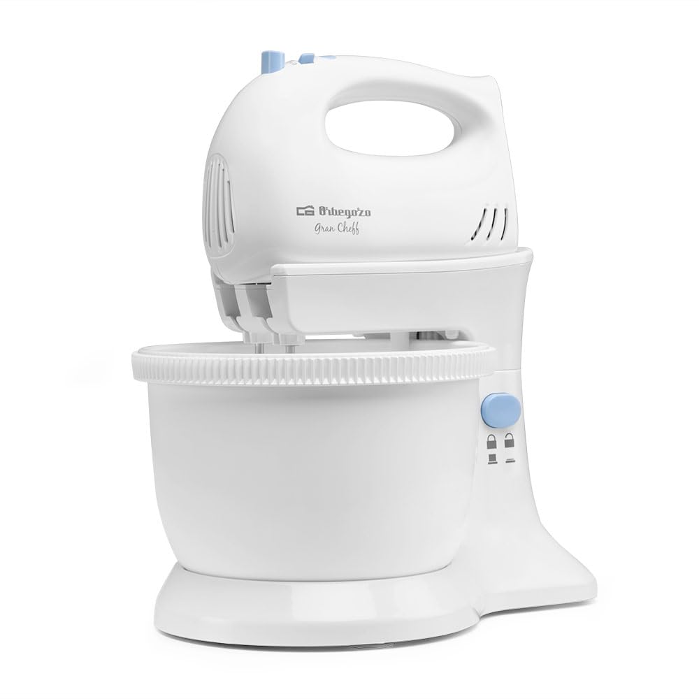 Orbegozo BA 4400 – Batidora amasadora, 5 velocidades, función turbo, 3,5 L de capacidad, 300 W