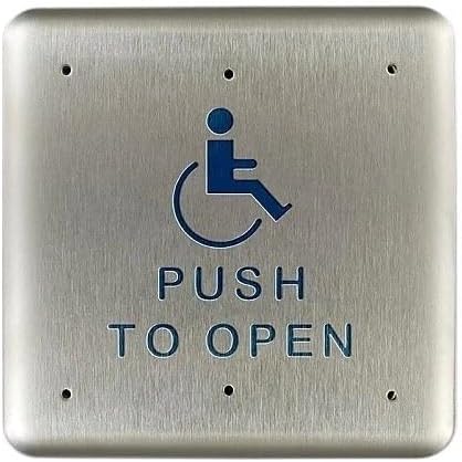 10PBS1 4.75" Push Plate Push to Open Text and Handicap Logo
