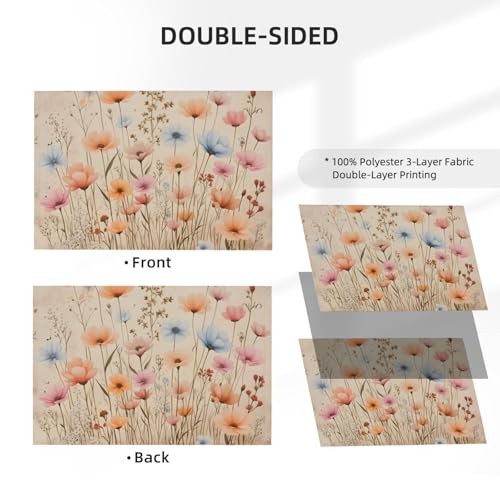 Drapeau vintage floral double face en polyester durable pour maison - 5