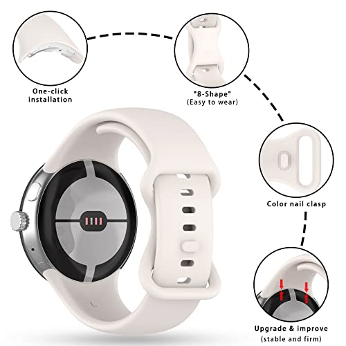 Image of Band Compatible with Google Pixel Watch Soft Silicone Sport Watch Bands Replacement Watch Strap Bracelet for Google Pixel Watch Smartwatch Accessories
