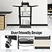 KAHYKLQI Adjustable Steel AV Cart with Wheels,3 Tier Heavy Duty Rolling Computer Cart with Folding Drop Leaves Media Cart,300LBS Capacity Mobile Projector Utility Cart Workstation,24x18x41.75in