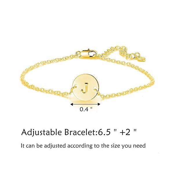 YANCHUN Initial Bracelet for Women Adjustable Round Disc Alphabet Letters Bracelet for Women - Image 7