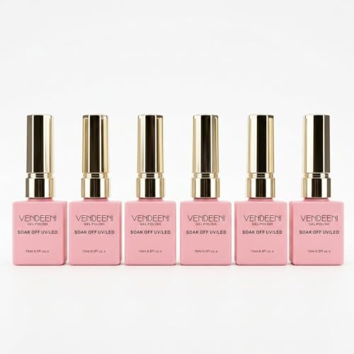 Image of Set of 6 Professional Cat Eye Gel Polish | Magnetic Nail Art Gel Polish | UV /LED Soak-Off | Long-Lasting | Shiny Cat-Eye Effect (15 ML) (Pink Shade)