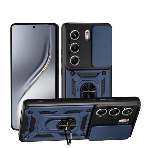 Kukoufey Compatible with Tecno Camon 40 4G Case Cover,with Slide Camera Lens Cover Compatible with Tecno Camon 40 4G Case Blue