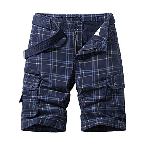 Pantalones cortos estilo universitario retro a cuadros de verano para hombre