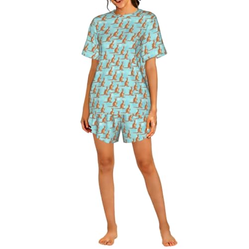 Pyjama à manches courtes anti-transpiration vêtement de nuit femme fluide