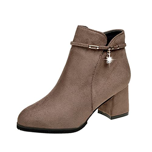 Bottes de neige à talons hauts femmes Bottines cheville confortables 3,5 UK hiver