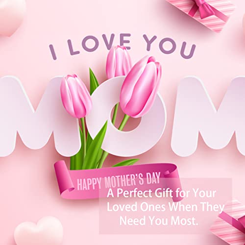 Image of Uloveido Natural Stone Mom Heart Charms Beaded Bracelets for Mum from Son or Daughter With Massage Card and Box | Mothers Day Jewelry Gifts