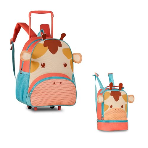 Kit Mochila Rodinha '15' e Lancheira Pets Girafa - Clio Style