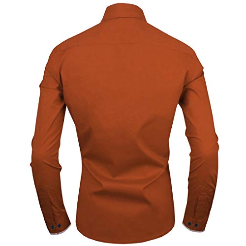 Image of Zombom Men's Solid Cotton Blend Regular Fit Full Sleeve Collared Neck Casual Shirt for Men