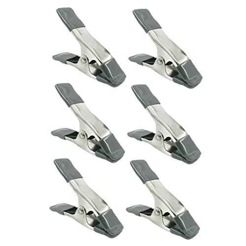 BELLIFFY 6pcs 4 Clip Backdrop Clamps Photo Studio Clamp Photo Backdrop Stand Photography Spring Clamps Background Muslin Clamp Backdrop Spring Clamps Muslin Spring Clamps Grey Metal