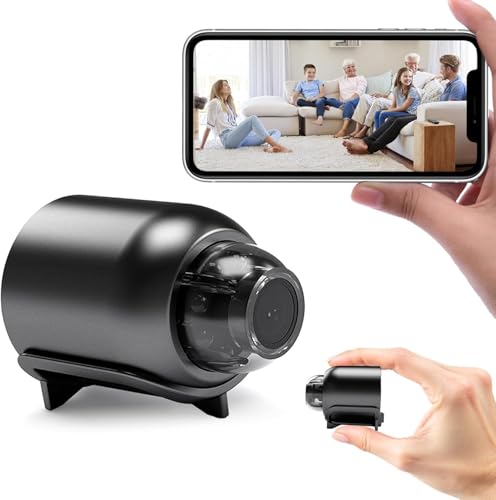 Générique Caméra Mini 1080P HD, Connexion WiFi, Utilisation intérieur et extérieur, caméra de sécurité avec Vision Nocturne et détection de Mouvement...