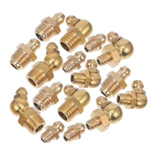 MUCKLILY Grease Fitting Kit Includes Straight Zerk Grease Fittings for Vehicles Machinery and Industrial Use Construction with Thread Design