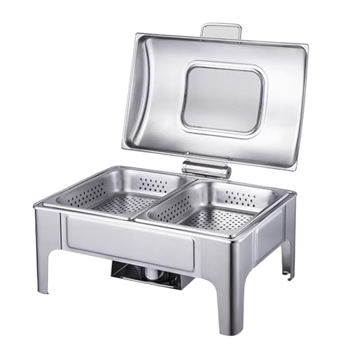 Chauffe-aliments de 6,5 cm avec ensemble de plats à frire et couvercles transparents