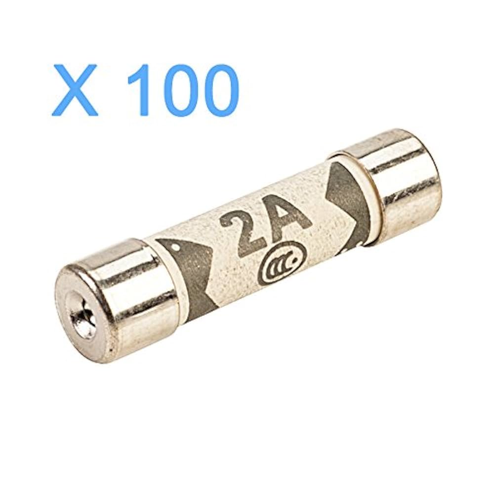 100Pcs Bussmann 250V 2A BS1362 Ceramic Fuse 6mm x 25mm RoHS