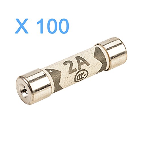 100Pcs Bussmann 250V 2A BS1362 Ceramic Fuse 6mm x 25mm RoHS
