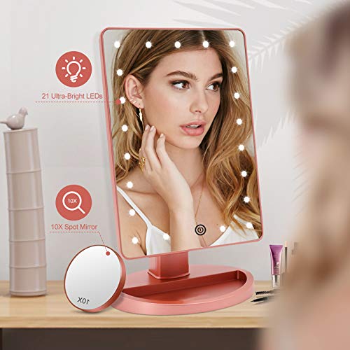 Specchio Trucco con Luce LED Ingrandimento 1X/10X