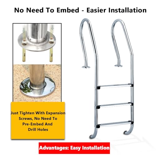 Escalera para piscina de acero inoxidable 2 peldaños miniatura 7