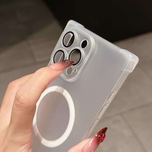 Coque magnétique antichoc iPhone 14 Pro Max gris rectangulaire solide