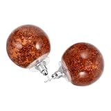 Ipetboom Pendientes de Botón de Bola de Resina Roja de 20 Mm, Ligeros y Modernos para Mujer, Pendientes Delicados de Moda Otoño-invierno, Accesorios Cómodos para Orejas Sensibles