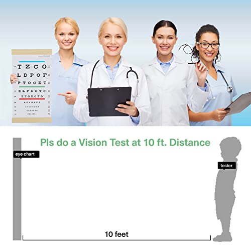 Noyoc Eye Charts For Eye Exams 10 Feet, Snellen Eye Chart With Wooden Frame For Wall Decor, 15X8 Inches Canvas Low Vision Eye Chart For Kids Gifts (1 Pack 10 Feet) #TOP4