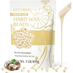KOTAMU Hard Wax Beads for Hair Removal - 1lb Sensitive Skin Thick Hair Formula for Full Body, Face, Chest, Back, Leg, Bikini Brazilian Waxing - Wax Refill for Women and Men