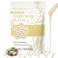 KOTAMU Wach Haarentfernung, Kokosnußöl Waxing für Brust, Rücken, Gesicht, Augenbrauen, Arme, Achseln und Bikinizone, ohne Wachsstreifen, Speziell Formuliert für Grobes Feines Haar 450g
