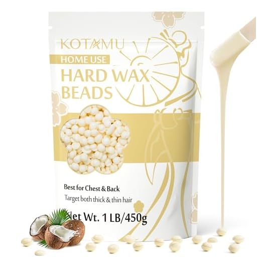 KOTAMU Perlas de Cera Depilatoria Caliente Dura 450g para Piel Sensible, ideal para todo el cuerpo, cara, pecho, piernas, bikini brasileño, para mujeres y hombres (Fórmula para Cabello Grueso)
