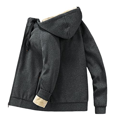 Sweat à capuche homme cachemire d'agneau grande taille polaire chaude
