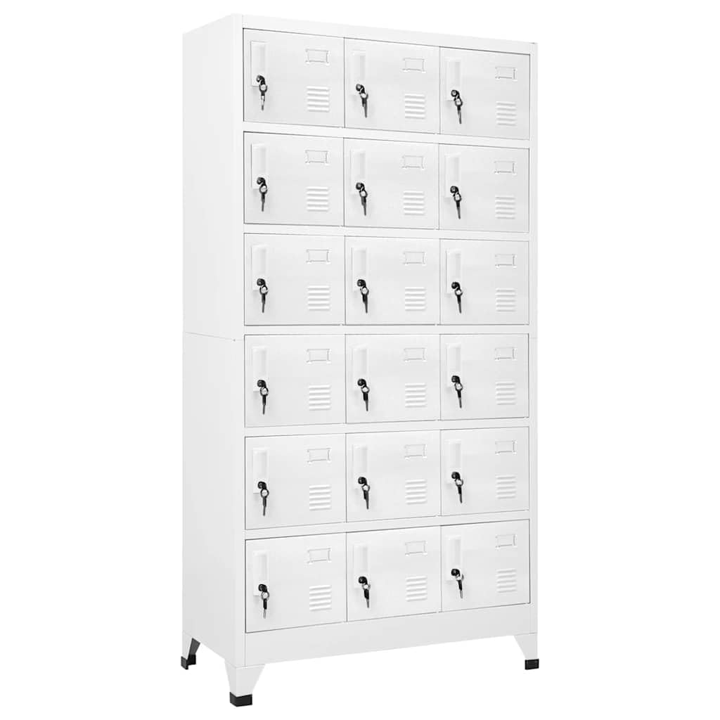 vidaXL Armadietto a 18 Scomparti in Metallo 90x40x180 cm Schedario Ufficio