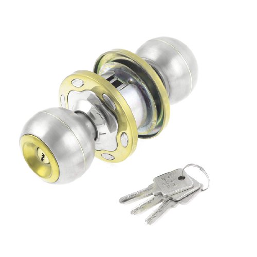 Image of Aexit Security Washroom Padlocks & Hasps Bedroom Door Lockable Ball Knob Lock w Keyed Padlocks Spring Bolt