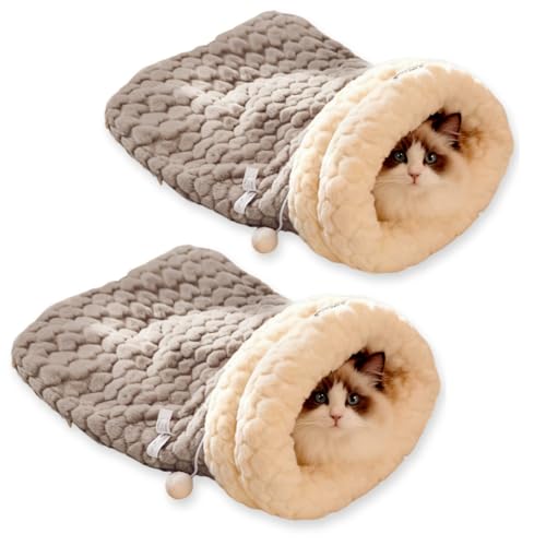 GDCARSL Cozy Plush Cat Cave Bed