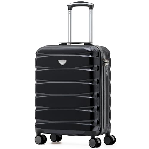 Flight Knight Cabin Suitcase 55x40x20 Ryanair Priority, EasyJet, Jet2 Lightweight Small Durable 4-Wheel Cabin Case, Carry-On for Over 60 Airlines, Hard Shell, 10kg Hand Luggage Bag (55 x 40 x 20 cm)