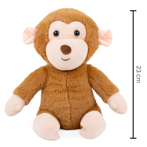Image of Mirada Cute Brown Monkey Soft Toy | Supersoft Stuffed Animal Plush for Kids & Girls | Soft Toys for Kids, Stuffed Animals, Animal Soft Toys, Cuddle Toy, Baby Gift, Gift Item, Room Decor Plush | 23cm