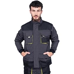 Garmendia Ropa De Trabajo Mazalat Chaqueta de trabajo para hombre, Bolsillos Multiusos, Chaquetas seguridad S - 3XL, Abrigo hombre, Work jacket for professionals, Ropa de trabajo hombre Calidad (M, Negro/Verde)