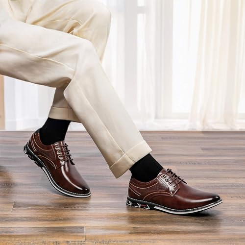Men's Casual Dress Shoes Comfortable Fashion Dress Sneakers Men Office Classic Mens Oxfords Leather Business Casual Shoes Formal4