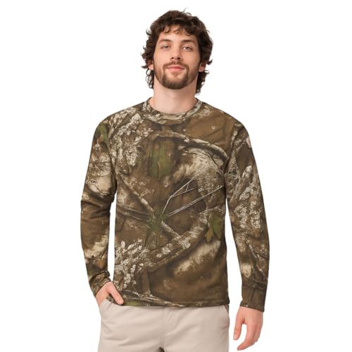 Long Sleeve Camo Crewneck Tee Shirt for Men and Women