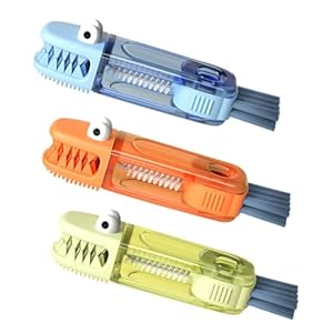 PandaEar 3 in 1 Cup Lid Gap Cleaning Brush Set, Multifunctional jar lids Cleaning Tools, Home Kitchen Crevice Brush Tools (Green/Blue/Pink)