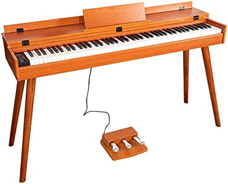 88 Key Weighted Keyboard Digital Piano with Triple Pedal and Wooden Piano Stand Clamshell Design Supports MIDI USB Audio Mic and Headphones Keyboard Piano for Adults Children and Beginners