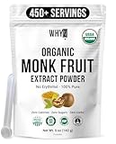 Organic Monk Fruit Extract, 5 oz, Pure Monk Fruit Sweetener Organic No Erythrytol and Zero Calorie, Sugar Substitute, Powdered Monkfruit Sweetener Keto and Paleo Diet Friendly, 458 Servings