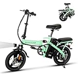 LET'S CAMP Electric Bike Foldable 14' Tire 500W Peak Motor Ebike,Max Range 35 Miles & 20Mph,48V 13AH Removable Battery,LCD Display,Electric Bike for Adults for Commute Beach Snow