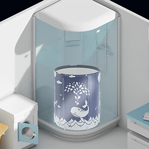 Ptlsy Portable Bathtub For Adult, Ice Bath Tub For Adults, Folding Japanese Soaking Bath Tub Fit For Cold Warm Spa Indoor & Outdoor (Whale) #TOP2