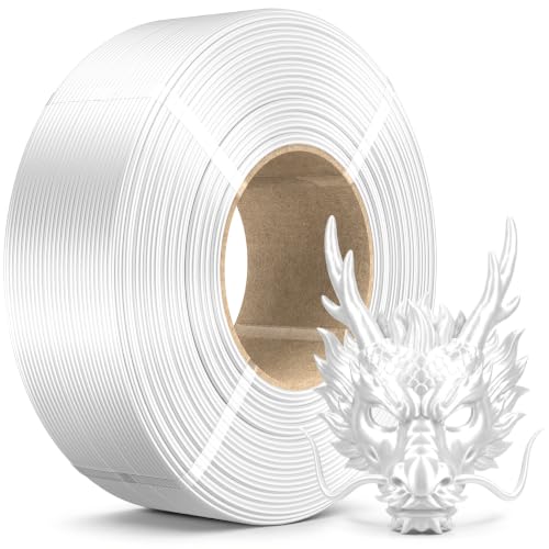 Image of SUNLU Silk PLA Plus Filament Refill, Smooth Silky Surface, No-Spool 3D Printer Silk Filament 1.75mm for Reusable Spools, Compatible with Bambu Lab 3D Printers, 1KG, Silk White