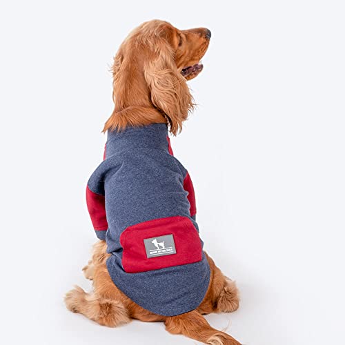 Image of Heads Up For Tails cotton Sweatshirt For Dogs (XS, Blue Melange and Red), 1 count